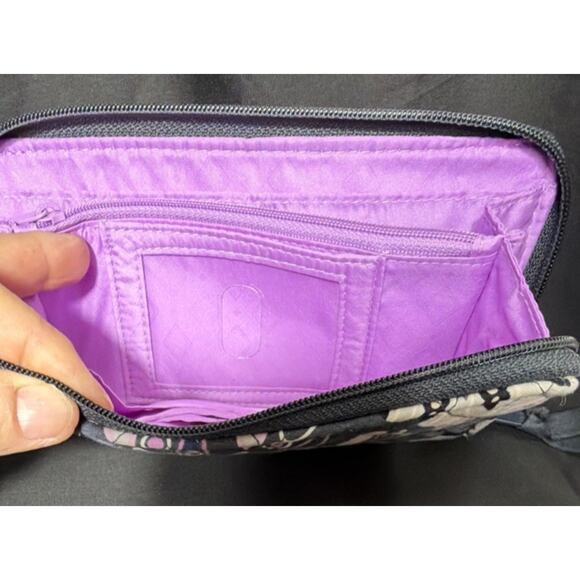 Vera Bradley Zip Around Mimosa Medallion Navy Purple Quilted - Picture 6 of 6